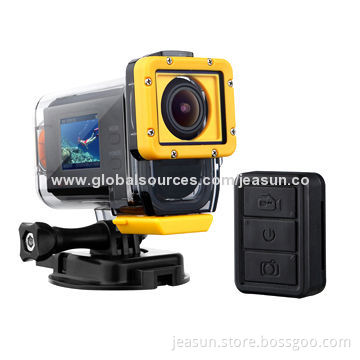 1,080P Waterproof Wearable Fish Eyes Action Camera with 1.5-inch LCD, RF Bidirectional Remote